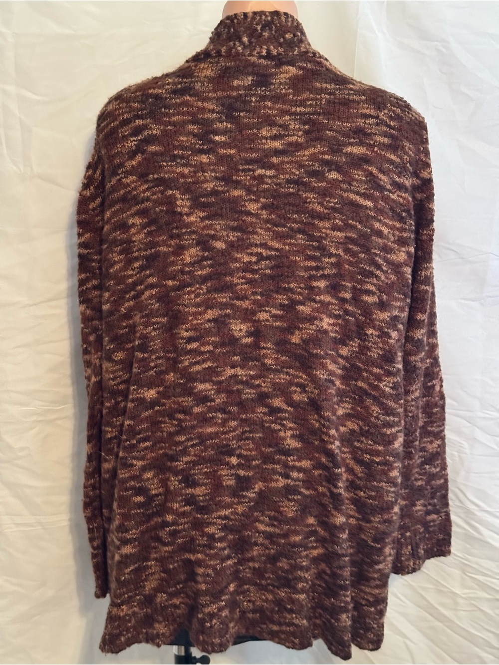 St. John's Bay Marled Brown Open-Front Cardigan - Picture 3 of 4